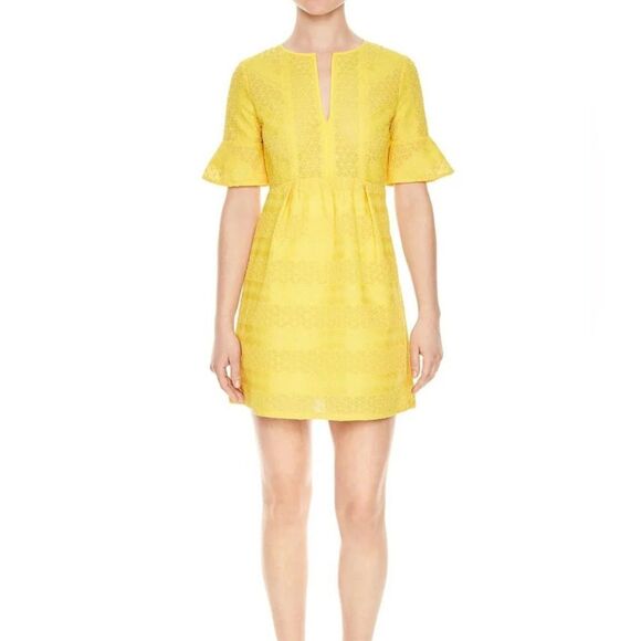 NWOT Sandro Yellow Mimosa Mini Dress 1/Small - Picture 1 of 3